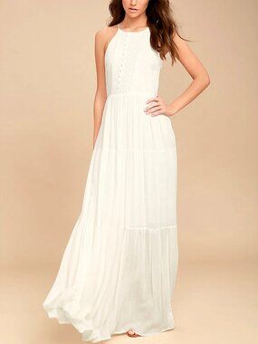 LULUS For Life White Embroidered Maxi Dress